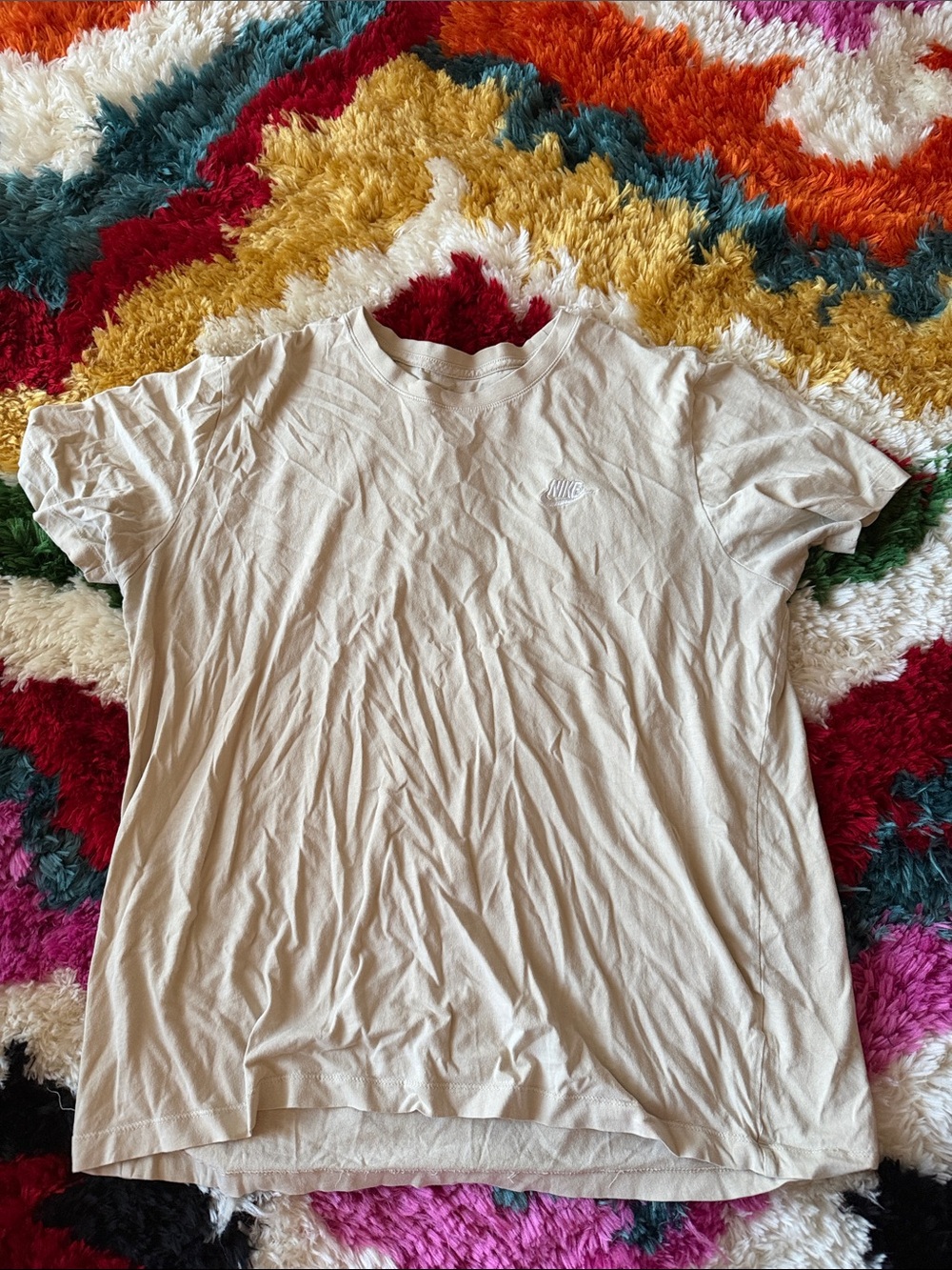 Nike Cream Short-Sleeve Crew T-Shirt with Subtle Logo